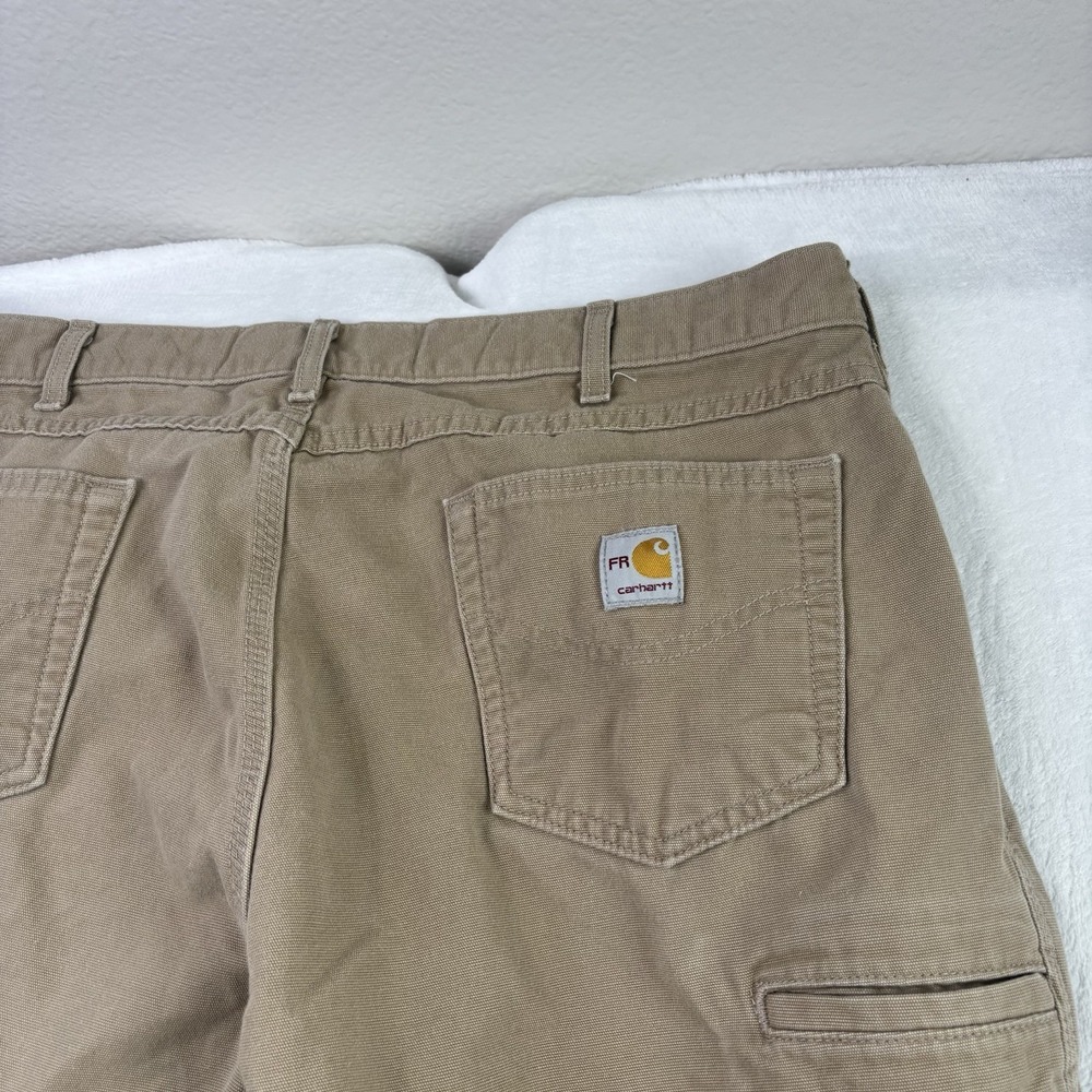 Carhartt FR Loose Fit Beige Khaki Workwear Pants Men's Waist 40" x 31" Inseam - Picture 8 of 10